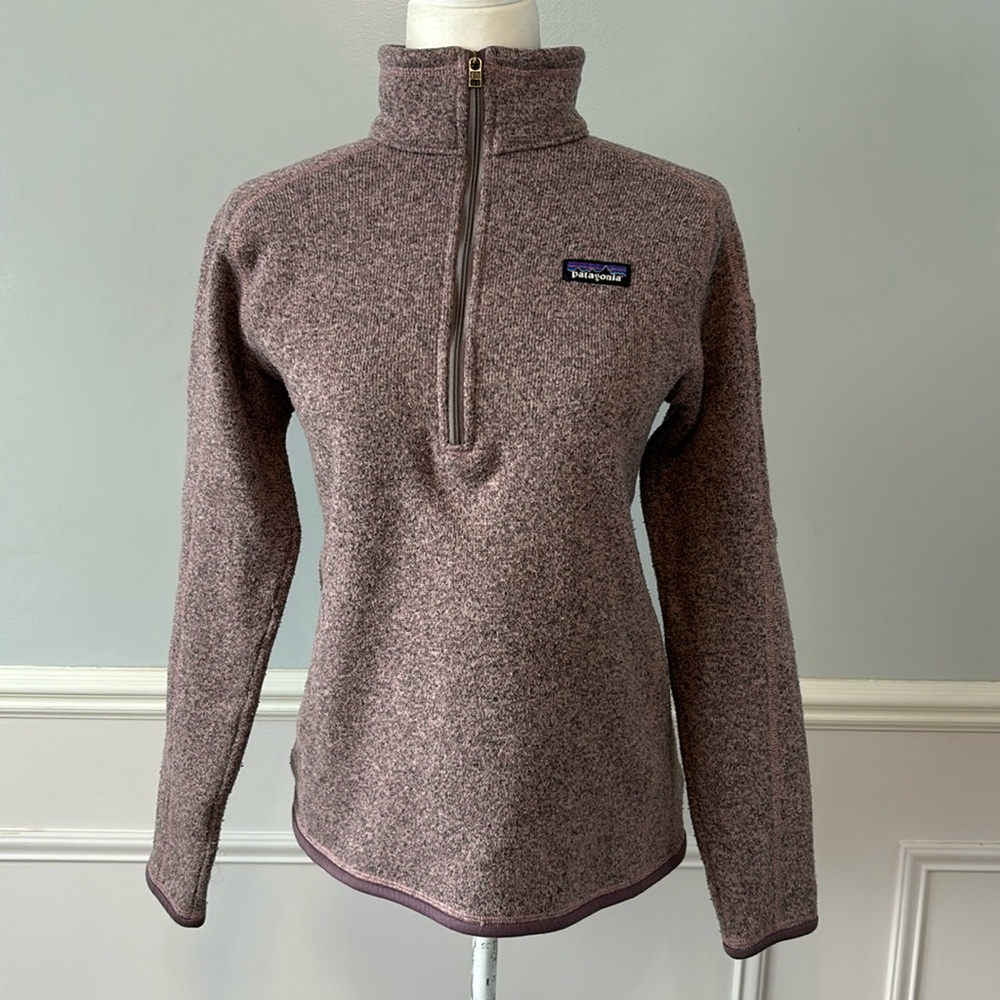 BETTER SWEATER 1/4 ZIP FLEECE PULLOVER Stormy Mauve Size Medium - Picture 2 of 13